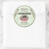 Strawberry Jam canning jar labels1 ラウンドシール (バッグ)