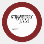 Strawberry Jam Canning Lid Labels ラウンドシール (正面)