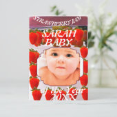 Strawberry Jam jar with baby photo design 案内状 (スタンド正面)