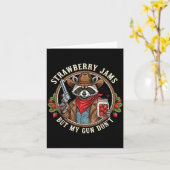 Strawberry Jams But My Gun Dont Cowboy Raccoon Fun カード (黄色い花)