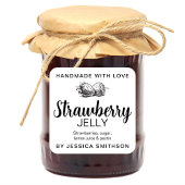 Strawberry Jelly Jam Homemade label STRAW01sq スクエアシール