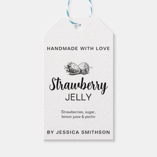 Strawberry Jelly Jam Homemade label STRAW01tag ギフトタグ (正面)