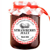 Strawberry Jelly Jam Homemade label STRAW02rd ラウンドシール