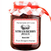 Strawberry Jelly Jam Homemade label STRAW02sq スクエアシール
