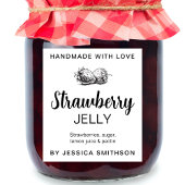 Strawberry Jelly Jam Homemade label STRAW03awn ワインラベル