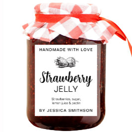 Strawberry Jelly Jam Homemade label STRAW03awn ワインラベル