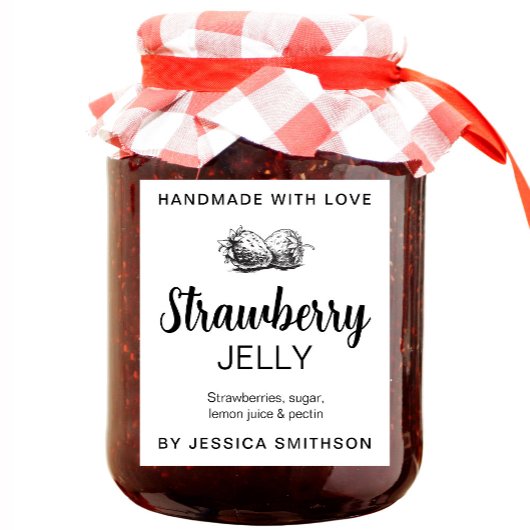 Strawberry Jelly Jam Homemade label STRAW03awn ワインラベル