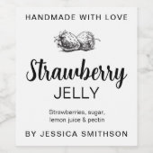 Strawberry Jelly Jam Homemade label STRAW03awn ワインラベル (シングルラベル)