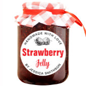 Strawberry Jelly Jam Homemade label STRAW03brd ラウンドシール
