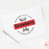 Strawberry Jelly Jam Homemade label STRAW03rd ラウンドシール (封筒)