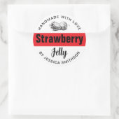 Strawberry Jelly Jam Homemade label STRAW03rd ラウンドシール (バッグ)