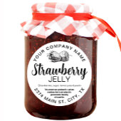 Strawberry Jelly Jam Homemade label STRAW04rd ラウンドシール