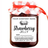 Strawberry Jelly Jam Homemade label STRAW04sqB スクエアシール