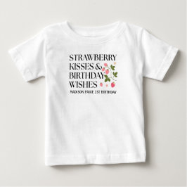 Strawberry Kisses Birthday Wishes T-Shirt ベビーTシャツ