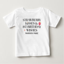 Strawberry Kisses Birthday Wishes T-Shirt ベビーTシャツ