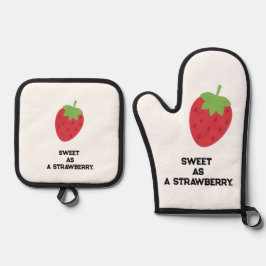 Strawberry Kitchen Set Oven Mitts and Pot Holders 鍋つかみ&鍋敷きセット
