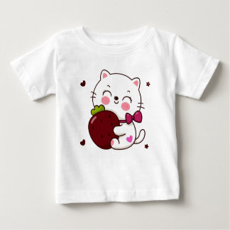 Strawberry Kitty Love Baby Fine Jersey T-Shirt 🍓 ベビーTシャツ