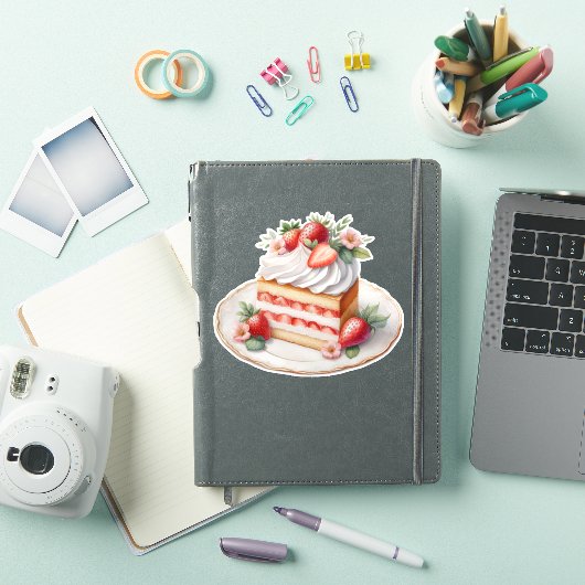 Strawberry Layer Cake Sticker | Cute Dessert  シール (iPadカバー)