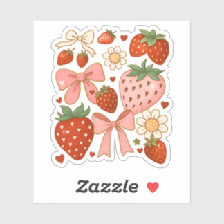 Strawberry Lovers Cute Fruit Festive シール