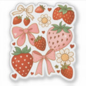 Strawberry Lovers Cute Fruit Festive シール (正面)