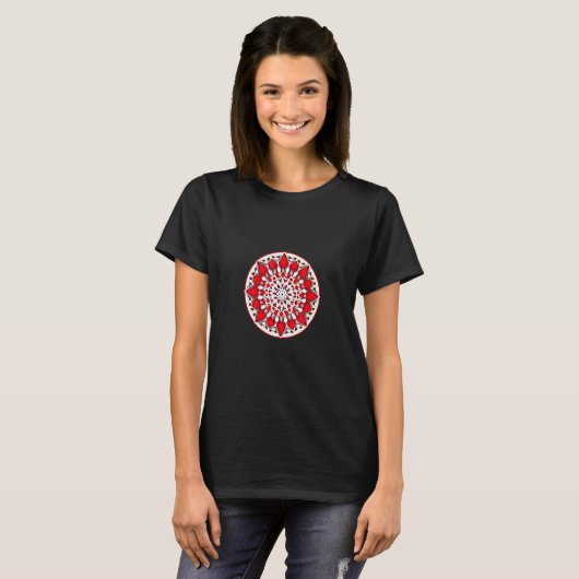 Strawberry Mandala Red Berry Fruit Pattern Food  D Tシャツ (正面フル)