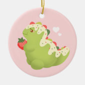 Strawberry Matcha Dinosaur  セラミックオーナメント (正面)