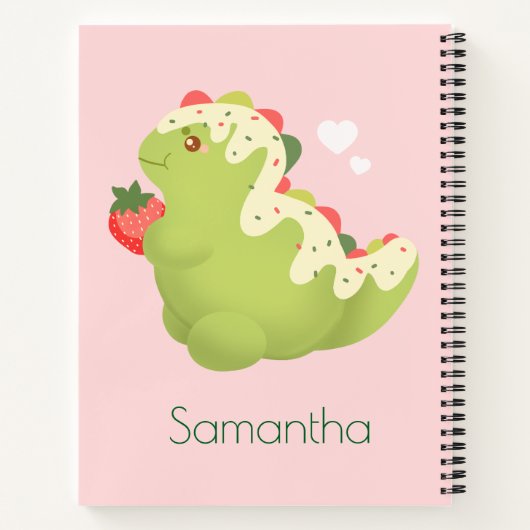 Strawberry Matcha Dinosaur  ノートブック (裏面)