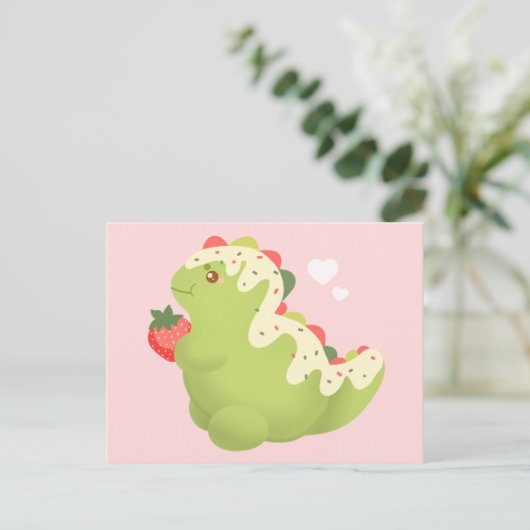 Strawberry Matcha Dinosaur  ポストカード (スタンド正面)