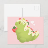 Strawberry Matcha Dinosaur  ポストカード (正面/裏面)