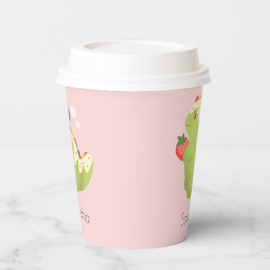 Strawberry Matcha Dinosaur  紙コップ (左)