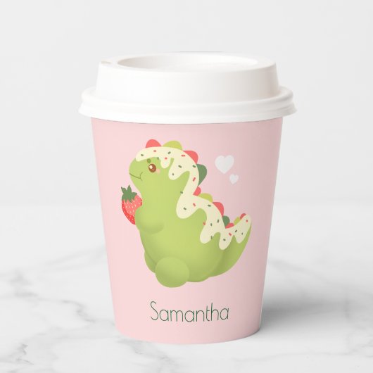 Strawberry Matcha Dinosaur  紙コップ (裏面)