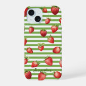 Strawberry Matcha Stripes Personalize Iphone Case 15ケース (裏面)