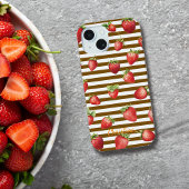 Strawberry Matcha Stripes Personalize Iphone Case iPhone 15ケース