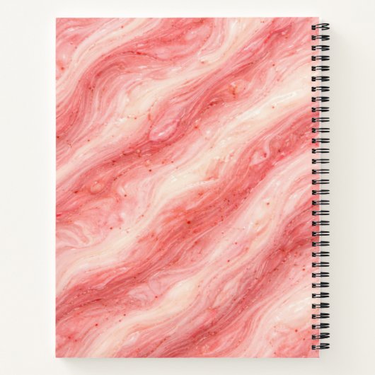 Strawberry Milkshake Marble Texture ノートブック (裏面)