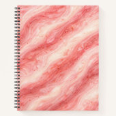 Strawberry Milkshake Marble Texture ノートブック (正面)