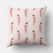 Strawberry Milkshake Throw Pillow  クッション (裏面)