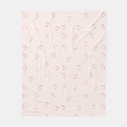 Strawberry Minimalism フリースブランケット (正面)