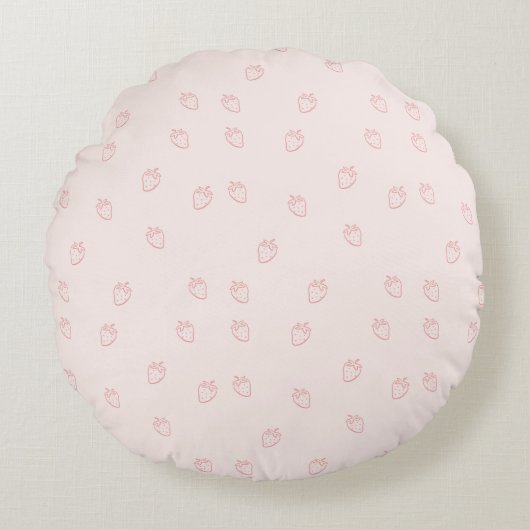 Strawberry Minimalism ラウンドクッション (正面)