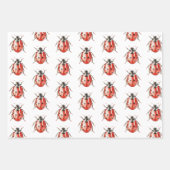 Strawberry Muffin Cake Ladybugs Birthday ラッピングペーパーシート (正面3)