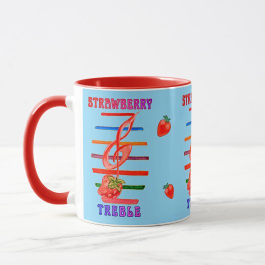 STRAWBERRY MUSIC NOTE DESIGNED MUG マグカップ (左)