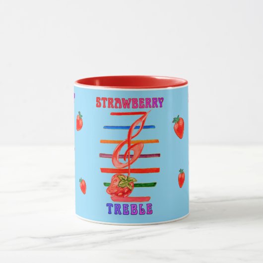 STRAWBERRY MUSIC NOTE DESIGNED MUG マグカップ (中央)