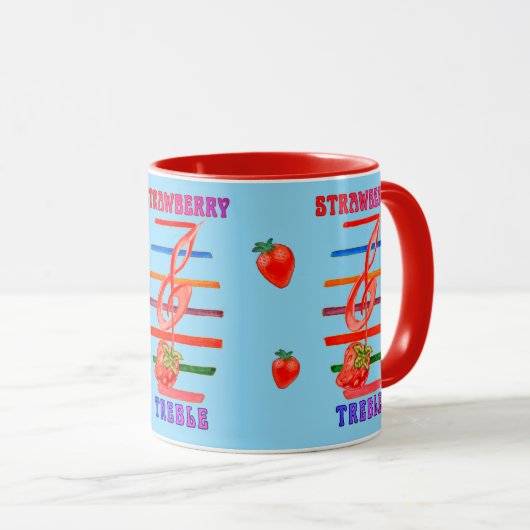 STRAWBERRY MUSIC NOTE DESIGNED MUG マグカップ (正面右)