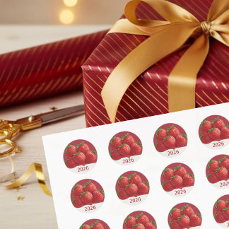 Strawberry New Year's Eve Party ラウンドシール