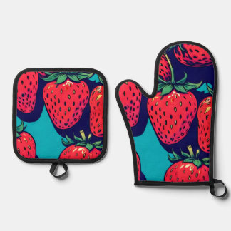 Strawberry oven mits 鍋つかみ&鍋敷きセット