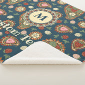 Strawberry Paisley Pattern Sherpa Blanket シェルパブランケット (3/4)