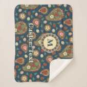 Strawberry Paisley Pattern Sherpa Blanket シェルパブランケット (正面)