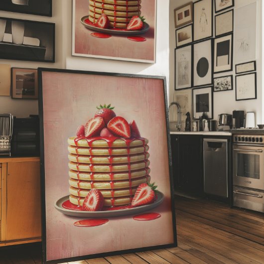 Strawberry Pancake Wall Art Print Aesthetic Poster ポスター