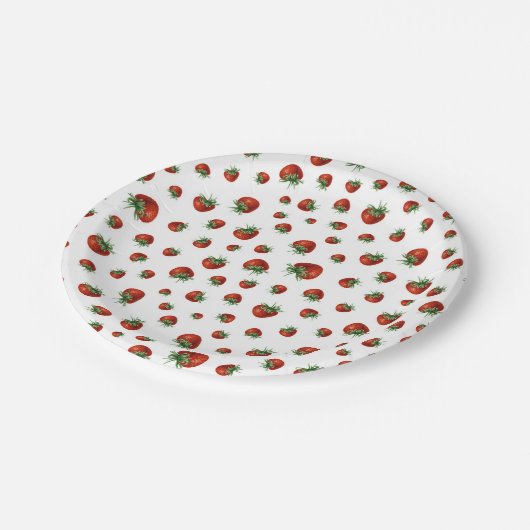 Strawberry Pattern ペーパープレート (アングル)