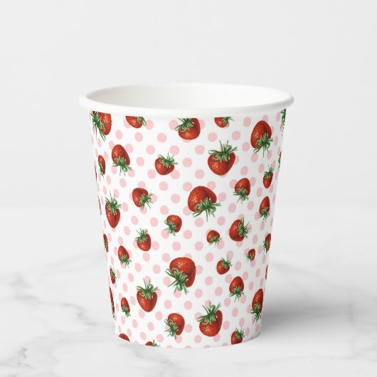 Strawberry Pattern 紙コップ (正面)