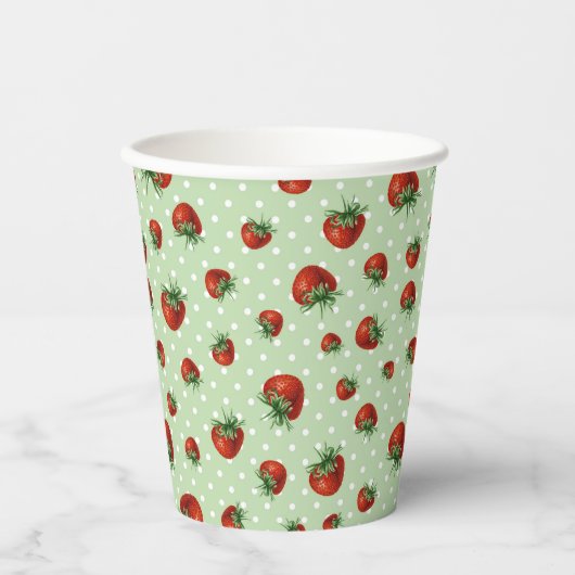 Strawberry Pattern 紙コップ (正面)